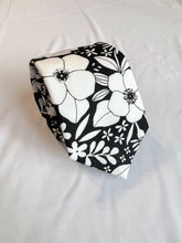 Load image into Gallery viewer, Necktie in Black and White Floral Anemone | Black