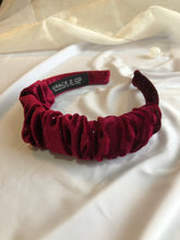 Load image into Gallery viewer, Burgundy Sparkle Velvet Headbands