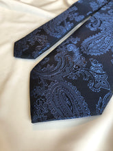 Load image into Gallery viewer, Men’s Necktie in Navy Paisley