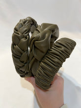 Load image into Gallery viewer, Olive Pleather Headband | Army Green Pleather Headband