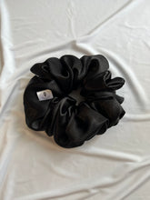 Load image into Gallery viewer, Midnight Black Giant Satin Scrunchie | Black Extra Large Scrunchies