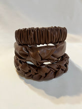 Load image into Gallery viewer, Chocolate Pleather Headbands | Brown Pleather Headbands