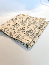 Load image into Gallery viewer, Last One | Men’s Necktie in Black And Beige Floral Linen | Limited