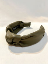 Load image into Gallery viewer, Olive Pleather Headband | Army Green Pleather Headband