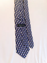Load image into Gallery viewer, Limited | Men’s Silk Necktie in Black and Blue Geometric Cube
