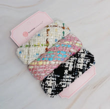 Load image into Gallery viewer, Set of 3 Chunky Tweed Slap Barrette Clips
