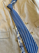 Load image into Gallery viewer, Men’s Necktie in Blue and White Floral and Stripe
