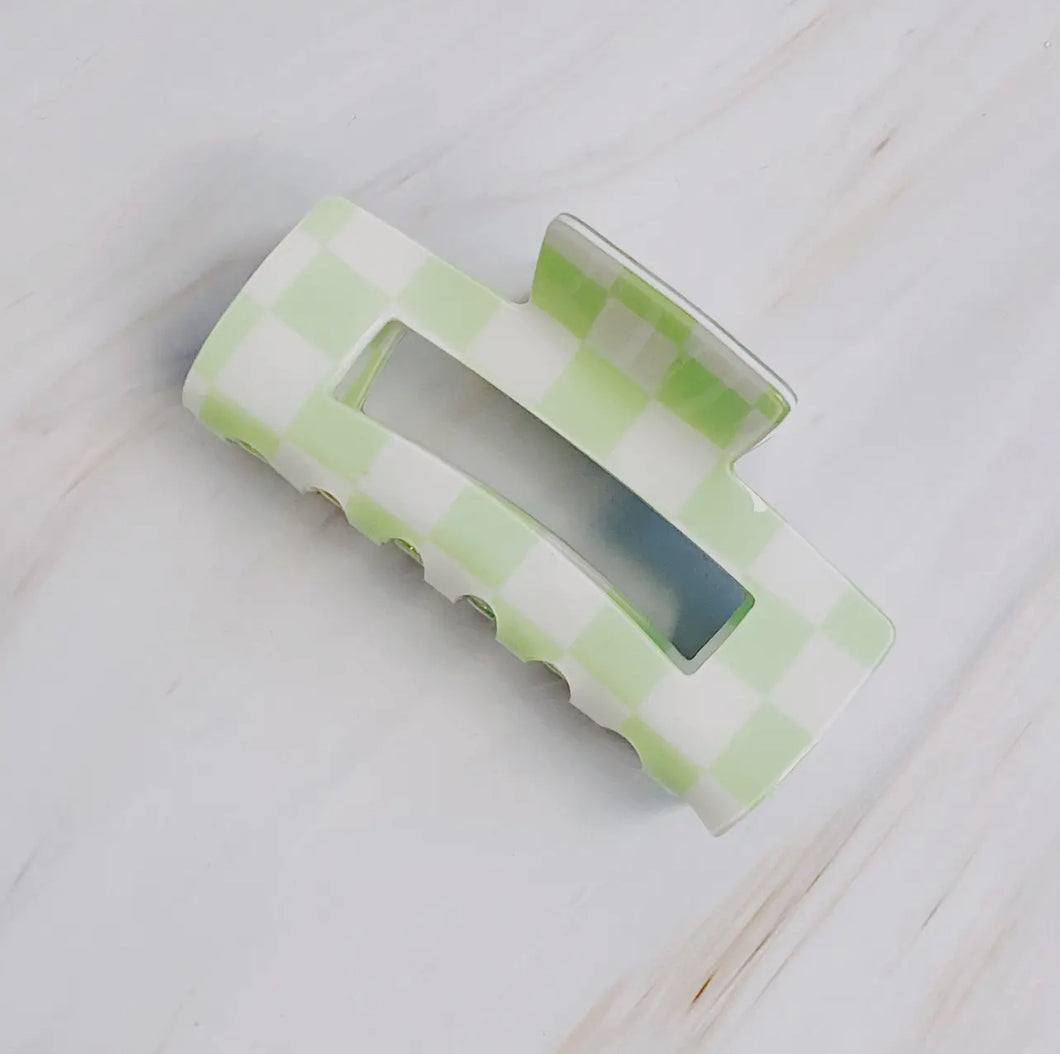 Pastel Check Claw Clip
