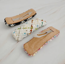 Load image into Gallery viewer, Set of 3 Chunky Tweed Slap Barrette Clips
