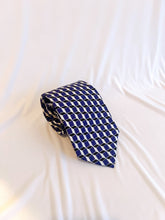 Load image into Gallery viewer, Limited | Men’s Silk Necktie in Black and Blue Geometric Cube
