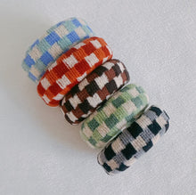 Load image into Gallery viewer, Checkered Donut Hair Ties set of 5
