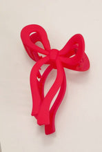 Load image into Gallery viewer, Bright Red &amp; Bubblegum Bow Claw Clips | Hair Ribbon Claw Clip
