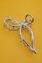 Load image into Gallery viewer, Silver and Gold Metal Bow Claw Clips | Hair Ribbon Claw Clip
