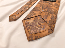 Load image into Gallery viewer, Men’s Necktie in Copper and Blue Paisley
