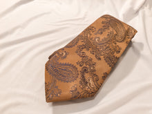Load image into Gallery viewer, Men’s Necktie in Copper and Blue Paisley
