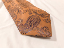 Load image into Gallery viewer, Men’s Necktie in Copper and Blue Paisley
