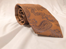 Load image into Gallery viewer, Men’s Necktie in Copper and Blue Paisley
