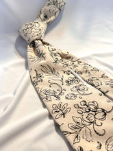 Load image into Gallery viewer, Last One | Men’s Necktie in Black And Beige Floral Linen | Limited
