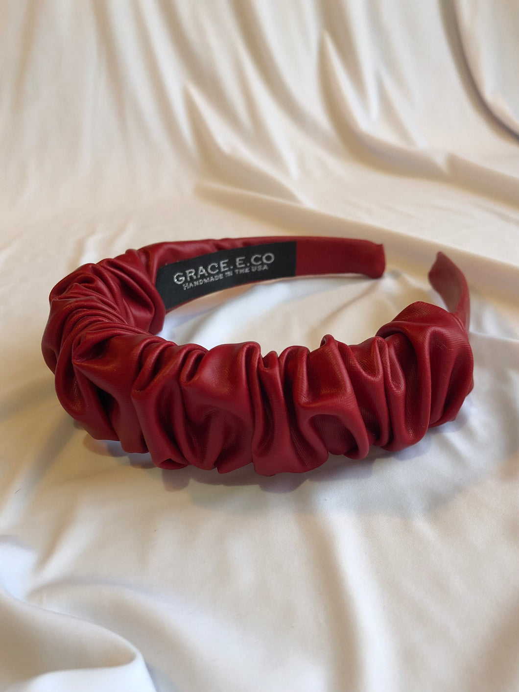 Red Pleather Headband