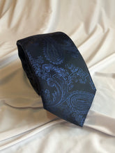 Load image into Gallery viewer, Men’s Necktie in Navy Paisley
