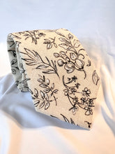Load image into Gallery viewer, Last One | Men’s Necktie in Black And Beige Floral Linen | Limited
