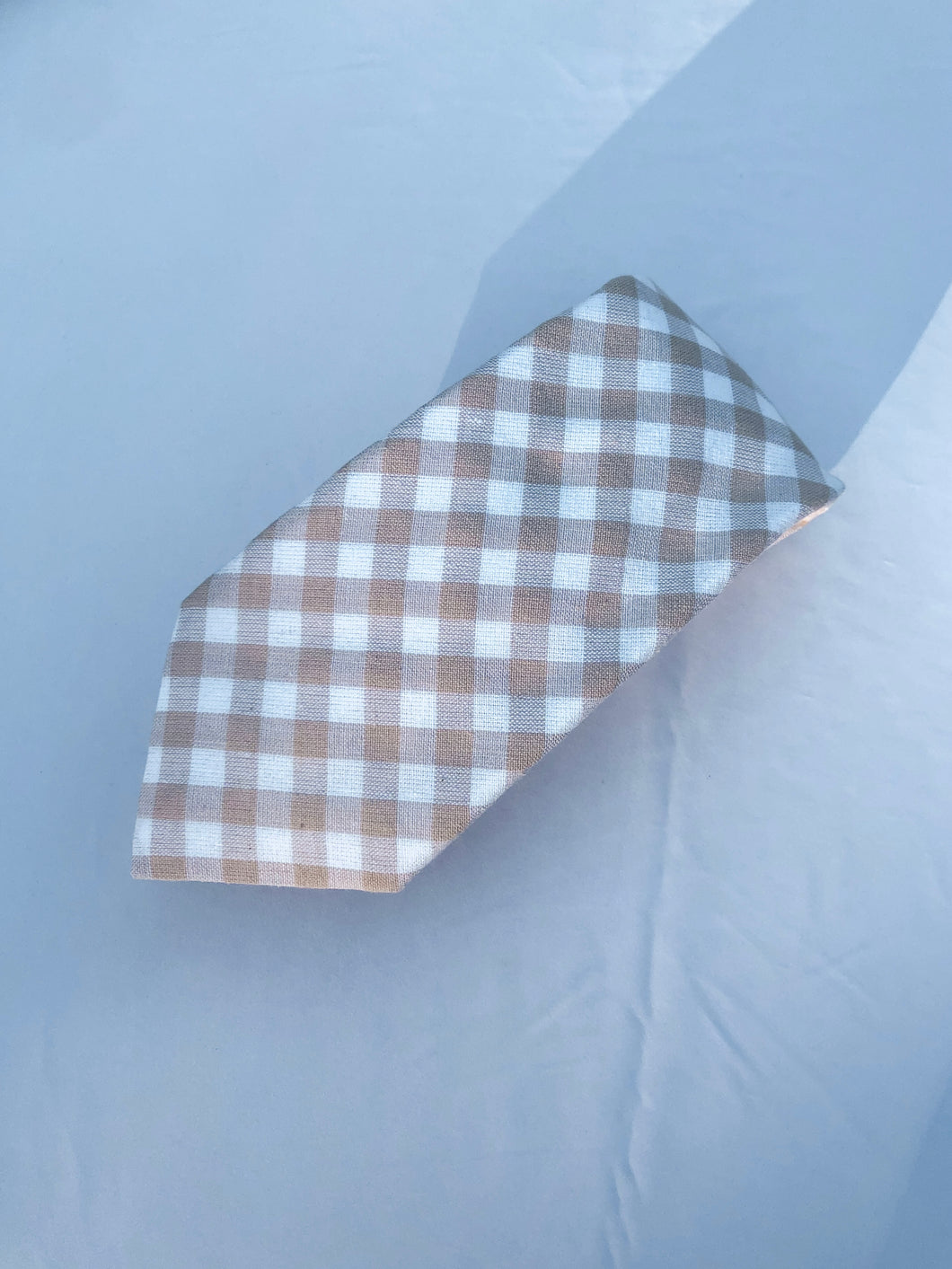 Men’s Cotton Necktie in Caramel Check