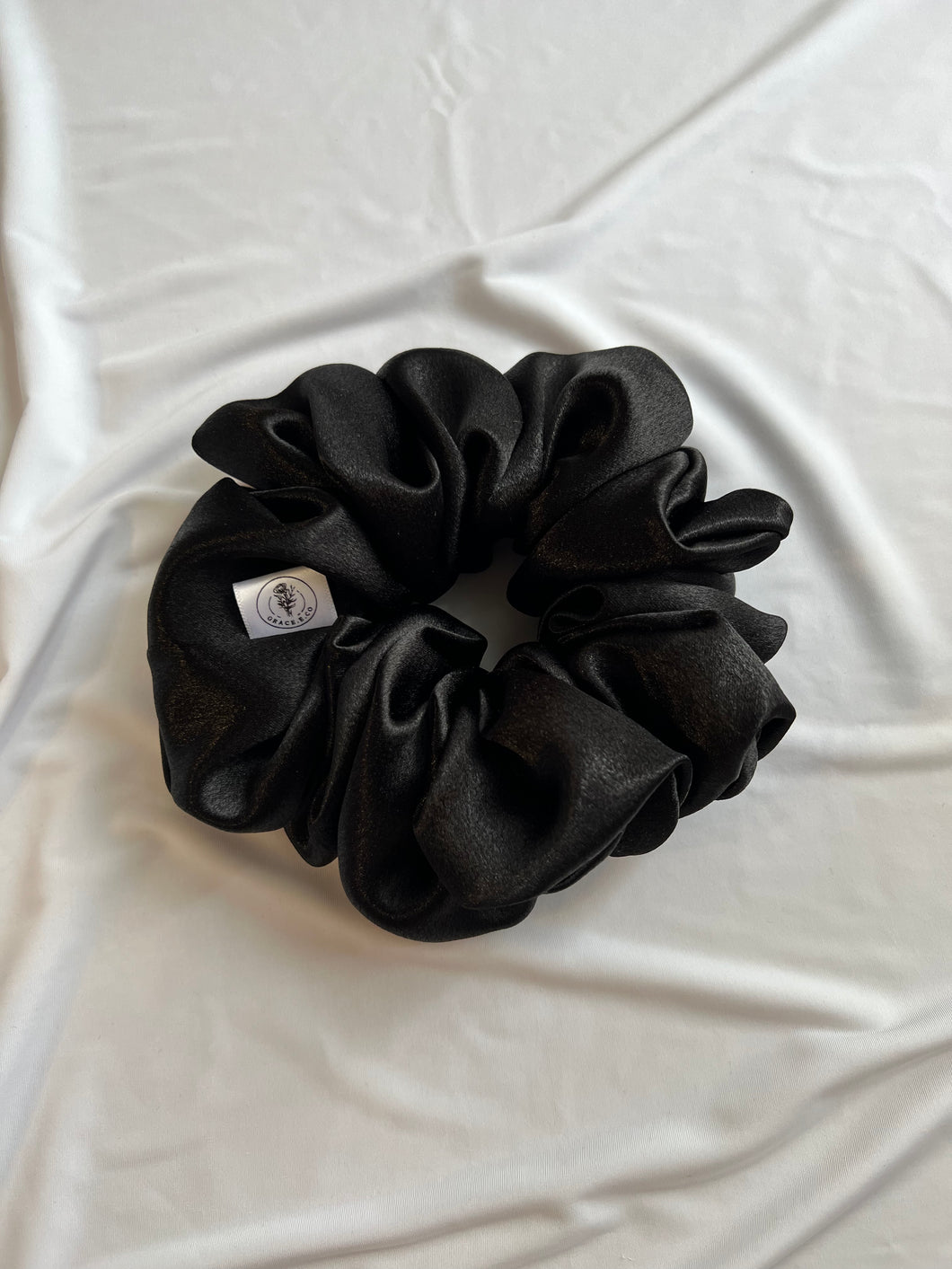 Black Satin Scrunchies